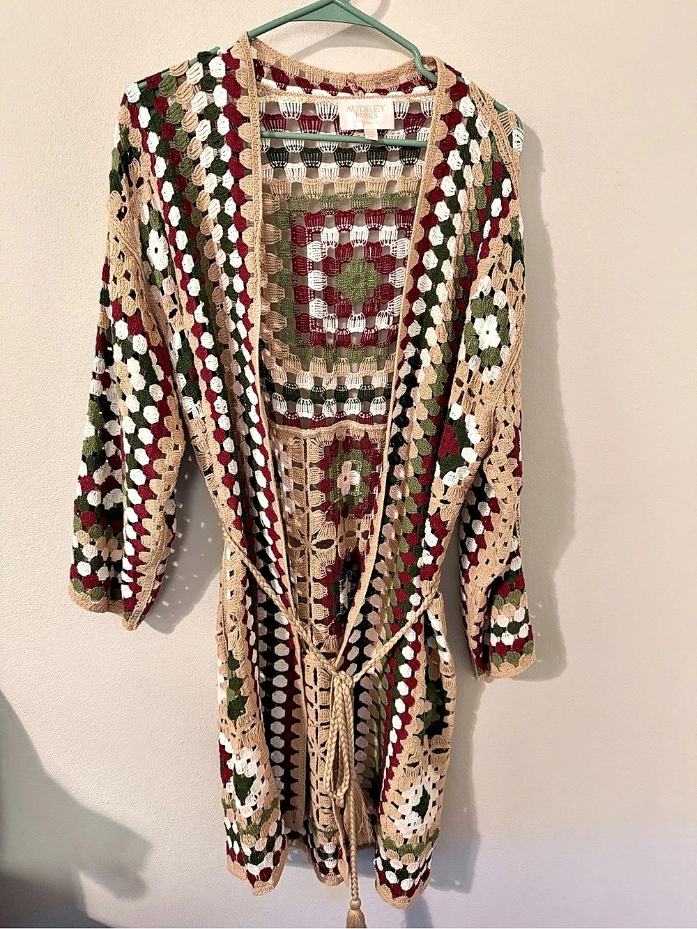 Audrey Parks Women's Multicolor Crochet Cardigan